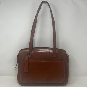 Sabrina Scala Cognac Leather Satchel🖤